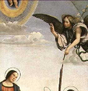 Annunciation and Saints, detail of the Archangel Gabriel