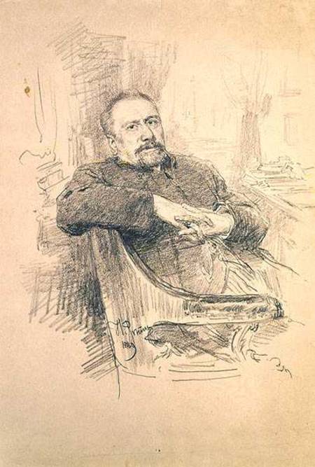 Portrait of Nikolaj Leskov (1831-95) from Ilja Efimowitsch Repin