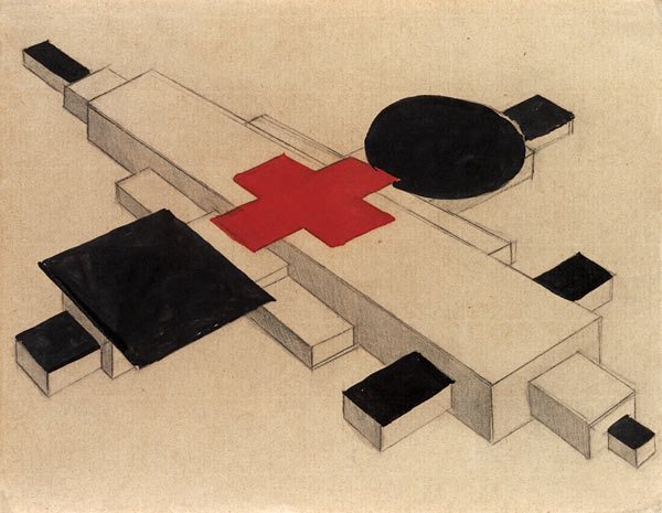 Design for a Suprematist architectural model, 1925-26 (India ink, w/c & pencil on from Ilya Grigorevich Chashnik