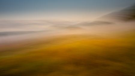 Ground fog in the tranquil landscape