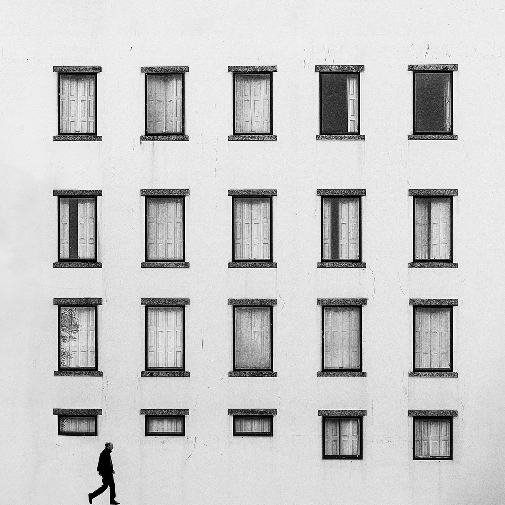 Windows and walking man from Inge Schuster