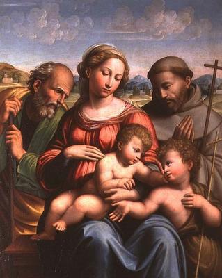 Holy Family with the Infant St. John the Baptist and St. Francis from Innocenzo da Imola