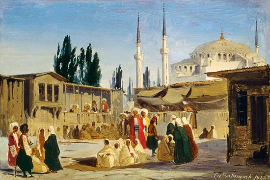 The Slave's Bazaar, Constantinople from Ippolito Caffi