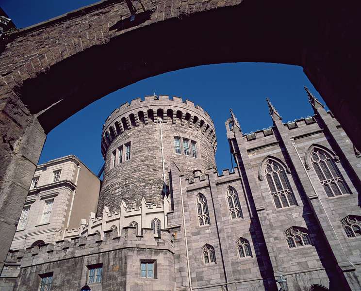 Dublin Castle, the Record Tower (photo)  from Irish School