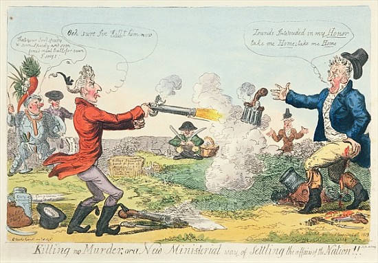 Killing no Murder, or a New Ministerial way of settling the affairs of the Nation! from Isaac Robert Cruikshank