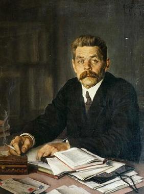 Portrait of the Author Maxim Gorky (1868-1939), 1929 (oil on canvas)