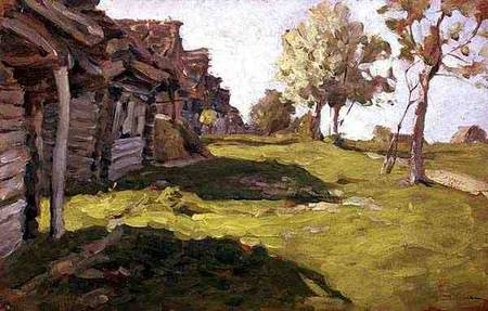 Sunlit Day. A Small Village from Isaak Iljitsch Lewitan