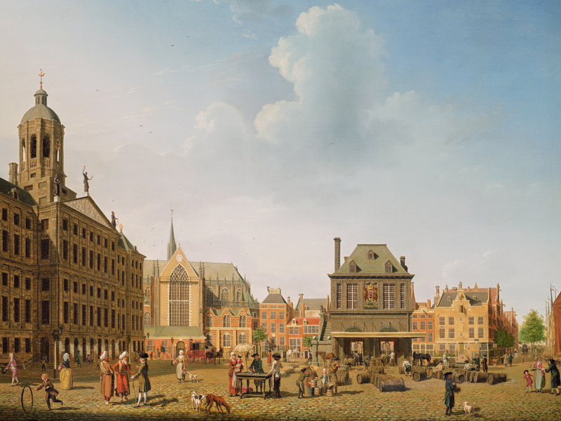 Dam Square - Amsterdam (Detail) from Isaak Ouwater
