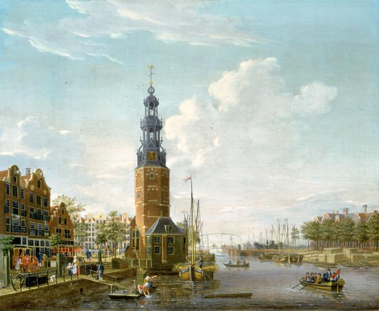 View of Amsterdam with the Montelbaanstower on the Oude Schans from Isaak Ouwater