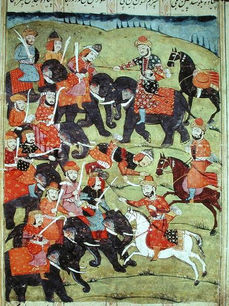 A Battle Scene, from the 'Shahnama' (Book of Kings) by Abu'l-Qasim Manur Firdawsi (c.934-c.1020) from Islamic School