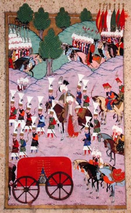 TSM H.1524 'Hunername': The Army of Suleyman the Magnificent (1494-1566) Leave for Europe, from the from Islamic School