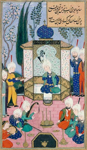 Ms B-284 Fol.33b The Court of the Sultan, illustration from 'The Divan of Sultan Husayn Bayqara' from Islamic School