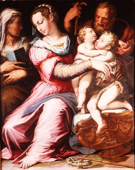 The Holy Family with the Infant St. John the Baptist from Italian pictural school