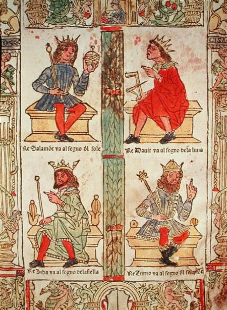 King David, Solomon, Luba and Turnis, from 'Libro de la Sorte e de la Ventura' by Lorenzo Spirito from Italian pictural school