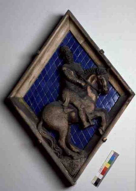 Mars, relief tile from the Campanile from Italian pictural school