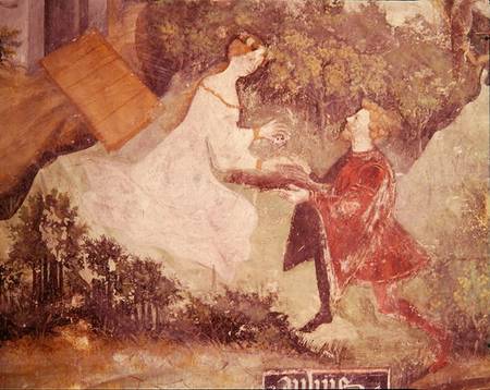 The Month of July, detail of a couple from Italian pictural school