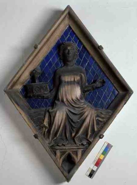 The Moon, relief tile from the Campanile from Italian pictural school