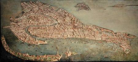 Perspective plan of Venice from Italian pictural school