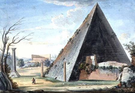Pyramid tomb of Caius Cestus from Italian pictural school