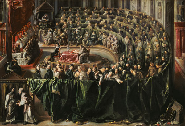 Trial of Galileo from Italian pictural school