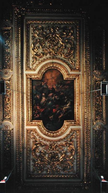 View of the church ceiling (photo) from Italian pictural school