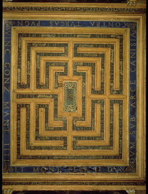 Maze design, from the ceiling of the Sala del Labirinto (photo) from Italian School, (15th century)