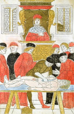 The Dissection, illustration from 'Fasciculus Medicinae' by Johannes de Ketham (d.c.1490) 1493 (wood from Italian School, (15th century)