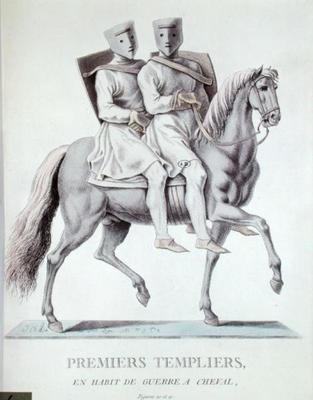 Early Mounted Knights Templars in Battle Dress, 1783 (colour litho) from Italian School, (18th century) (after)