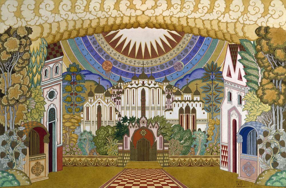 Stage design for the opera The Legend of the Invisible City of Kitezh and the Maiden Fevronia by N.  from Ivan Jakovlevich Bilibin