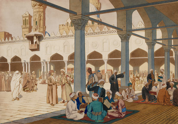 Courtyard of the Al-Azhar Mosque and University, Cairo from Ivan Jakovlevich Bilibin