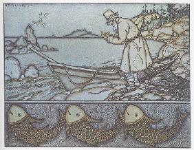 Illustration to the The Tale of the Fisherman and the Fish