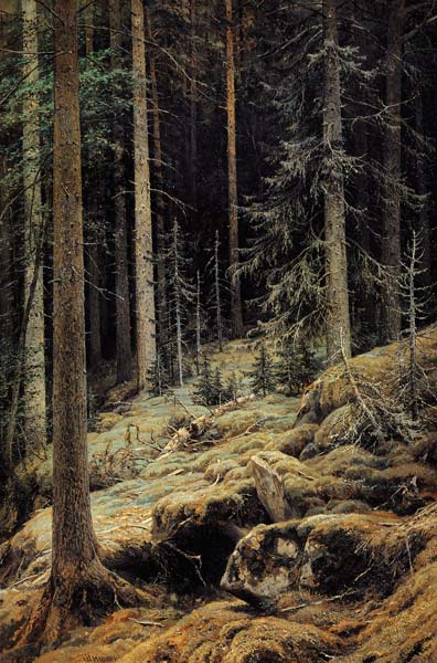 Shishkin / Forest Darkness / Painting from Iwan Iwanowitsch Schischkin