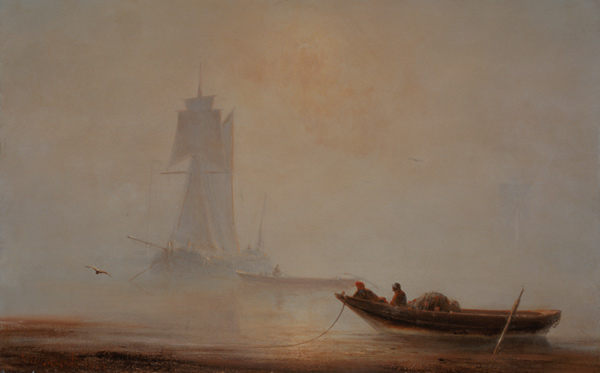 Fishing boat at the coast in the dawn from Iwan Konstantinowitsch Aiwasowski