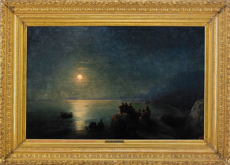 Ancient Greek poets by the water's edge in the Moonlight from Iwan Konstantinowitsch Aiwasowski