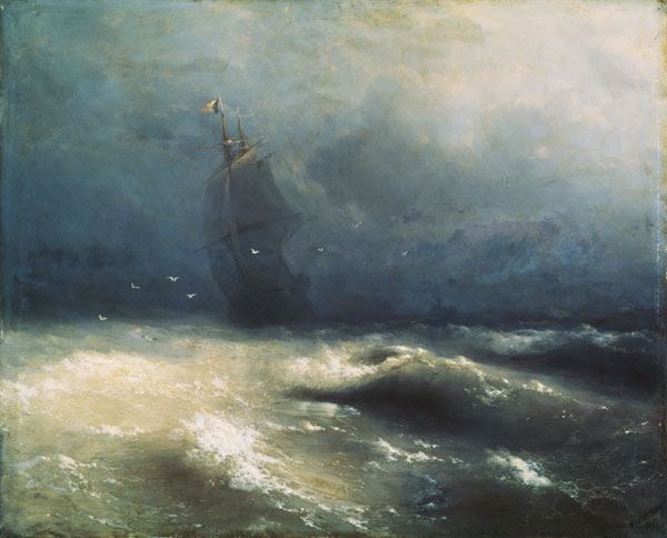 Storm at the seashore by Nice from Iwan Konstantinowitsch Aiwasowski