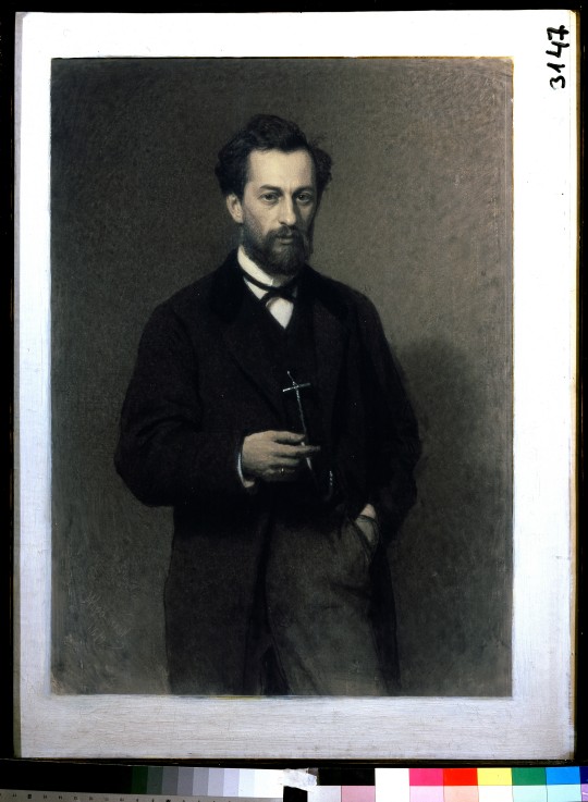 Portrait of the artist Mikhail K. Clodt (1832-1902) from Iwan Nikolajewitsch Kramskoi