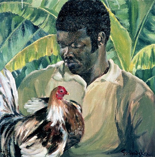 Abel with Fighting Cock, 1961 (oil on canvas)  from Izabella  Godlewska de Aranda