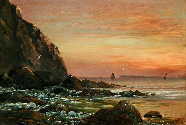 Seascape with Cliff at Sunset, 1889 (oil on canvas) from J. H. Blunt