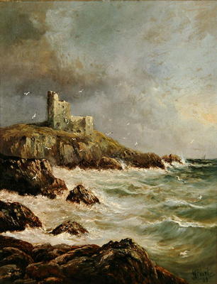 Ruined Castle on Rocky Shore, 1889 (oil on canvas) from J. H. Blunt