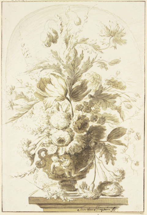 Bouquet in einer Vase in einer Nische stehend from J. H. van Loon