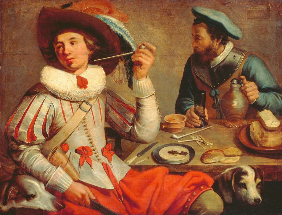 Two soldiers at a table from Jacob Cuyp