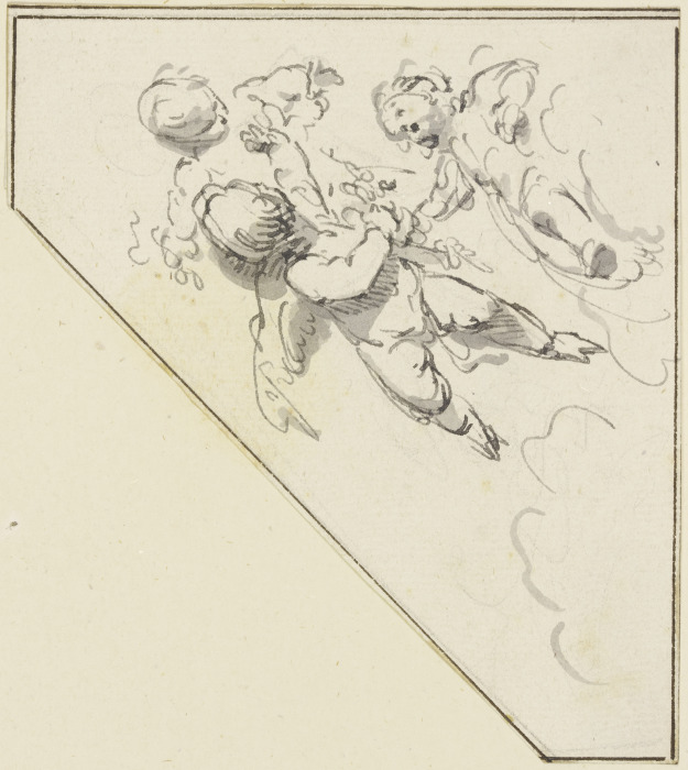 Hovering cupids from Jacob de Wit