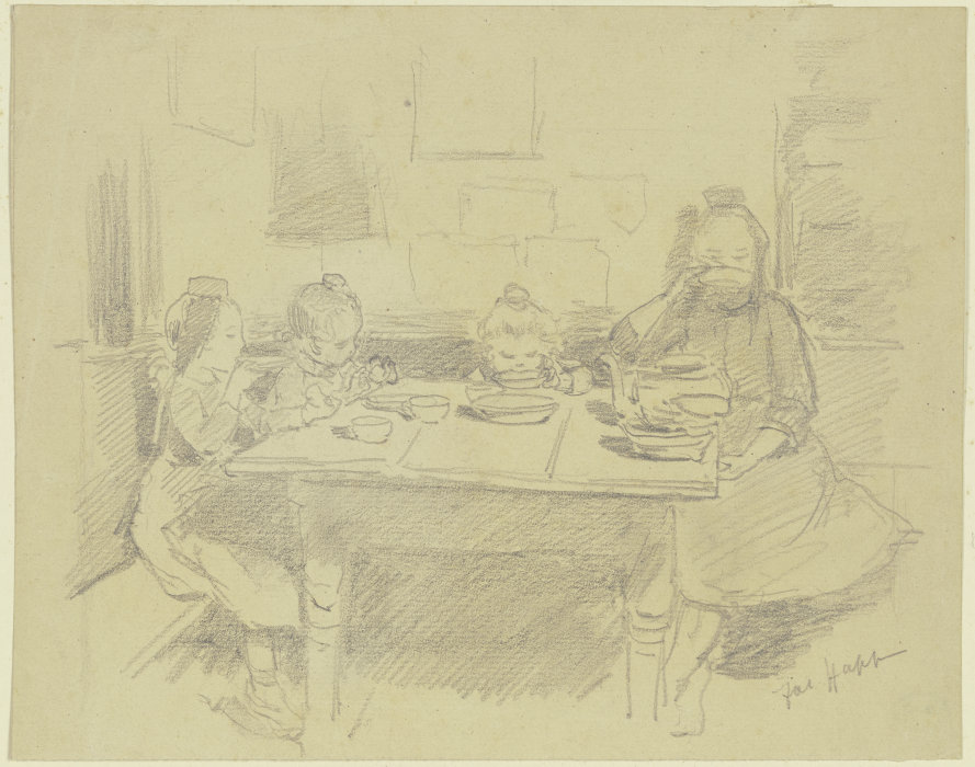 Vier Schwälmer Kinder am Tisch from Jacob Happ