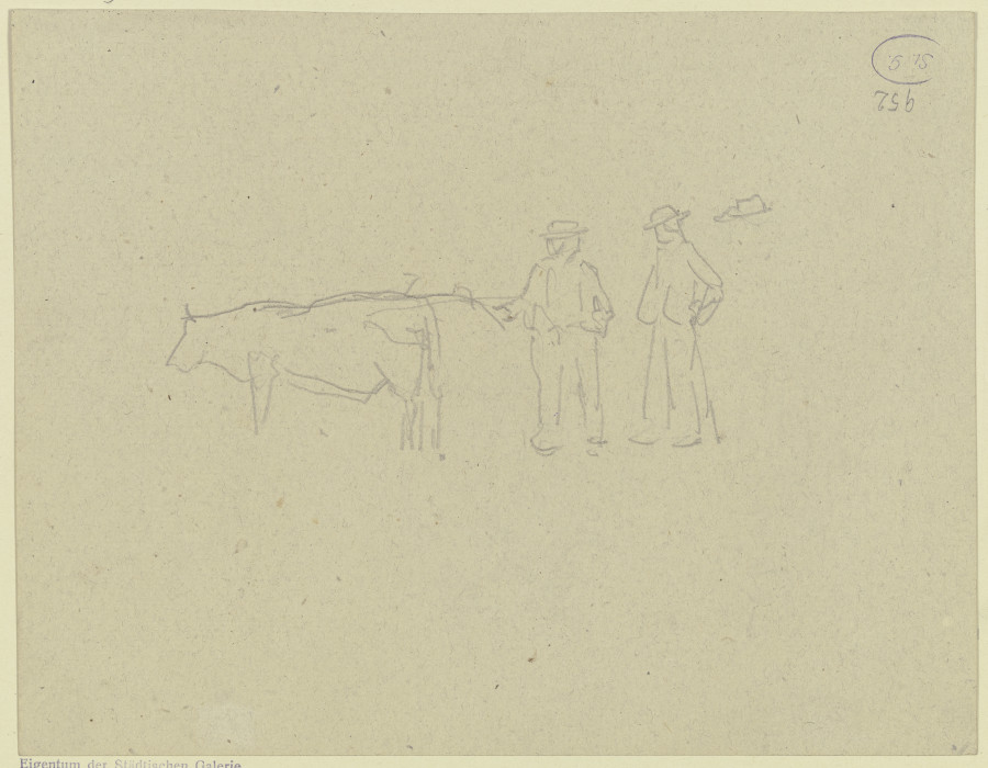 Zwei Bauern mit einem Rind from Jacob Happ