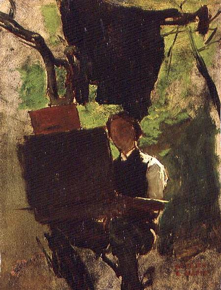 Artist at work (oil on paper) from Jacob Henricus or Hendricus Maris