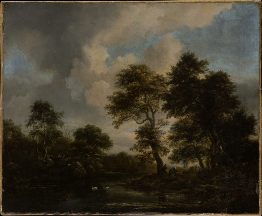 Forest Lake with two Swans from Jacob Isaacksz. van Ruisdael