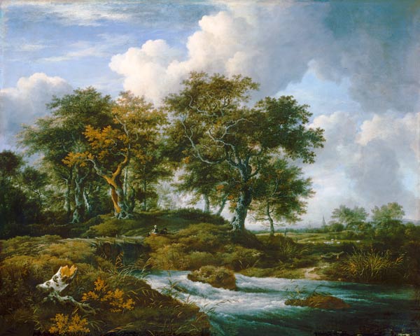 Oaks at a pouring brook. from Jacob Isaacksz van Ruisdael