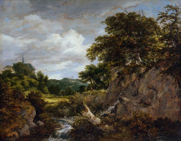 Hill landscape with chapel from Jacob Isaacksz van Ruisdael