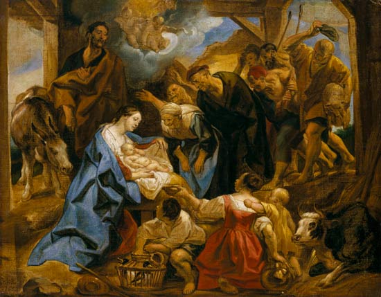 The adoration of the shepherds from Jacob Jordaens