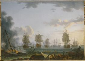 The Return of the Russian fleet after the naval Battle of Chesma